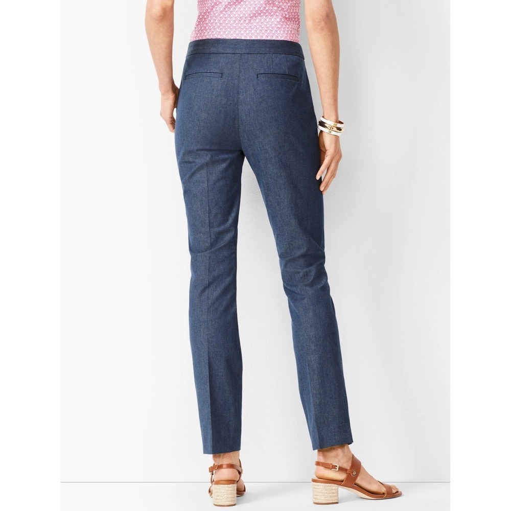 Talbots Chatham Ankle Pants Women's Size 6 Dark Denim Side Zip Stretch NWT